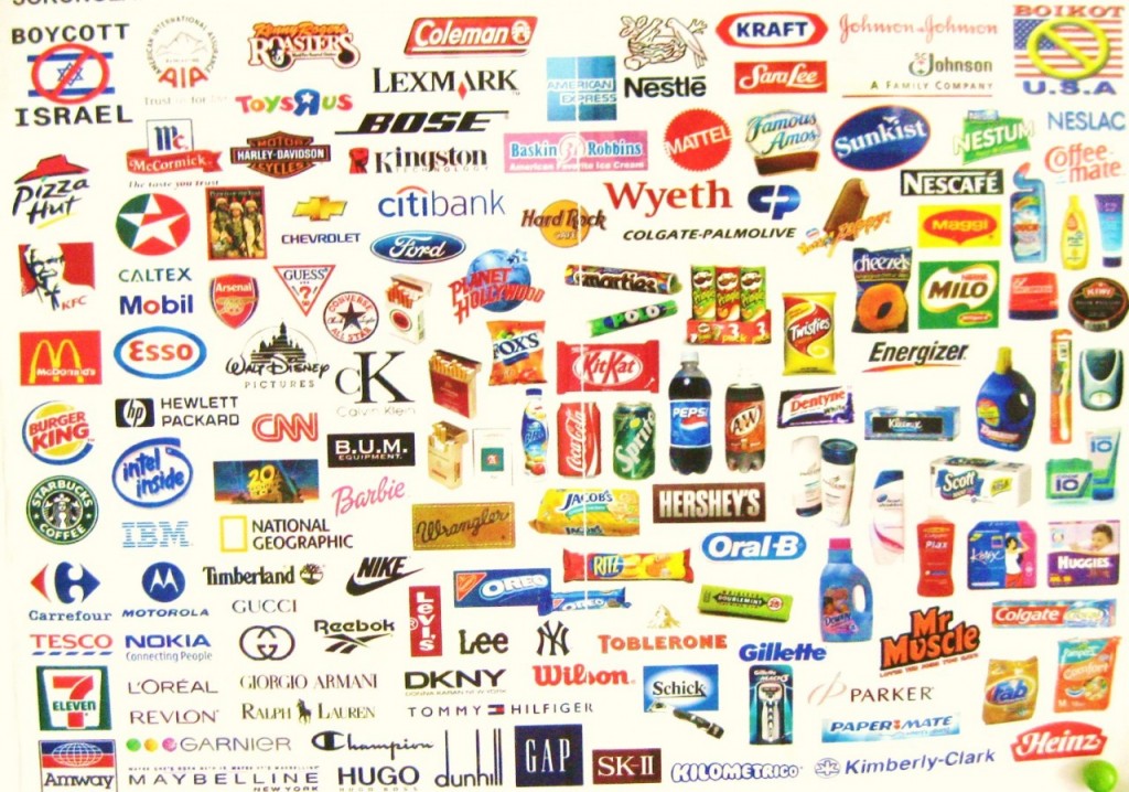 Products identified in boycott campaigns against Israeli goods.