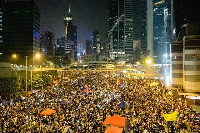 Photo: Hong Kong's Umbrella Revolution by Pasu Au Yeung (20th September 2014) (Flickr, CC BY-SA 2.0).