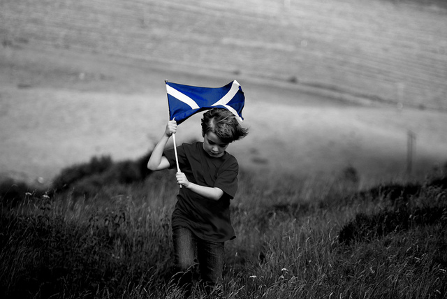 Photo: Paul and Saltire by Neil Winton (10 June, 2013) on Flickr. CC license