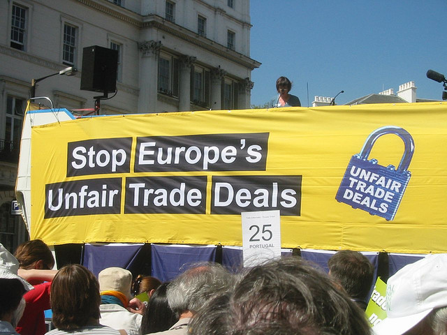 Photo: Stop Europe's Unfair Trade Deals (April 19, 2007) by Global Justice Now. CC  BY-NC-SA 2.0 license via Flickr