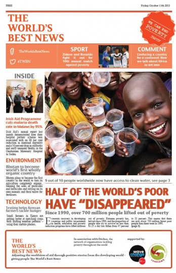 Frontpage of World's Best News newspaper